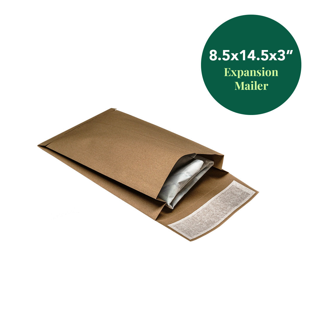 8.5" X 14.5" X 3" TerraBoard® Eco-friendly Recyclable Expansion Mailers - Case of 200